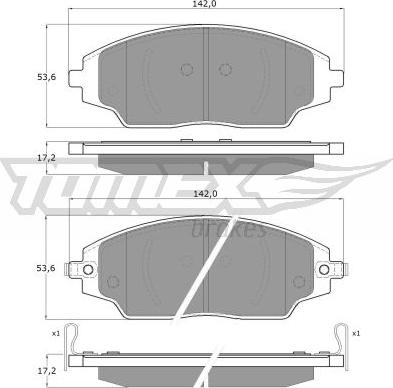 TOMEX brakes TX 17-00 - Гальмівні колодки, дискові гальма autocars.com.ua