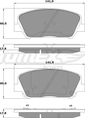 TOMEX brakes TX 17-01 - Гальмівні колодки, дискові гальма autocars.com.ua