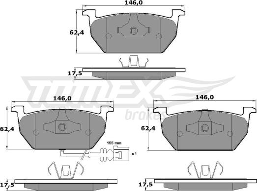 TOMEX brakes TX 17-03 - Тормозные колодки, дисковые, комплект autodnr.net