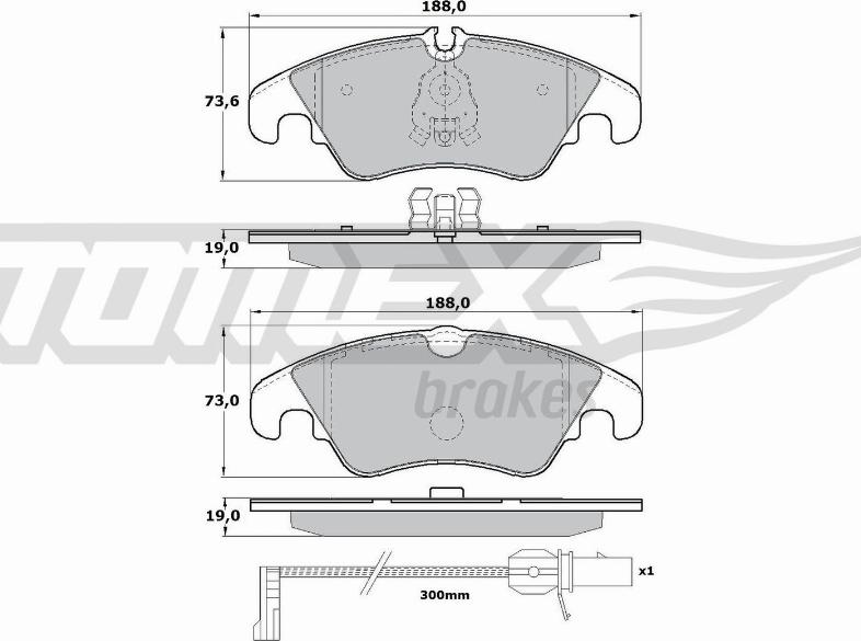 TOMEX brakes TX 17-13 - Гальмівні колодки, дискові гальма autocars.com.ua