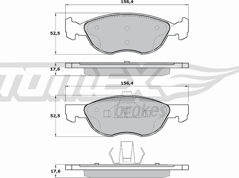 TOMEX brakes TX 17-17 - Тормозные колодки, дисковые, комплект autodnr.net