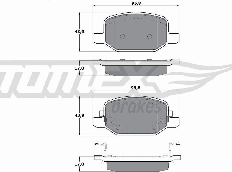 TOMEX brakes TX 17-18 - Гальмівні колодки, дискові гальма autocars.com.ua