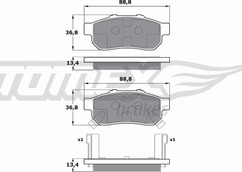 TOMEX brakes TX 17-22 - Гальмівні колодки, дискові гальма autocars.com.ua