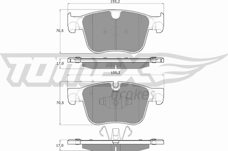 TOMEX brakes TX 17-291 - Гальмівні колодки, дискові гальма autocars.com.ua