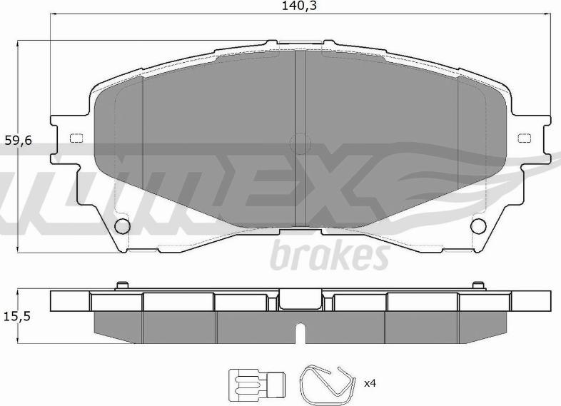 TOMEX brakes TX 17-41 - Гальмівні колодки, дискові гальма autocars.com.ua