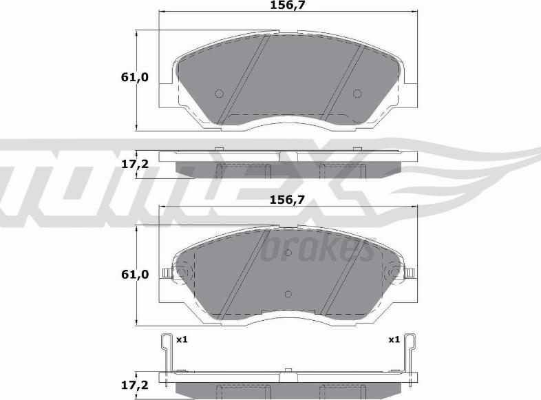 TOMEX brakes TX 17-44 - Гальмівні колодки, дискові гальма autocars.com.ua