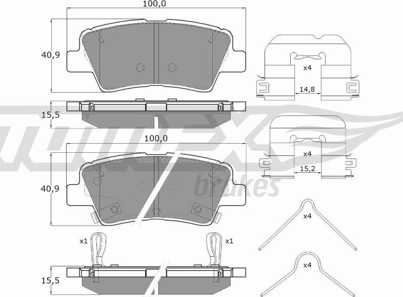 TOMEX brakes TX 17-481 - Гальмівні колодки, дискові гальма autocars.com.ua