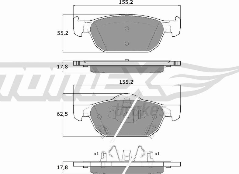 TOMEX brakes TX 17-51 - Гальмівні колодки, дискові гальма autocars.com.ua