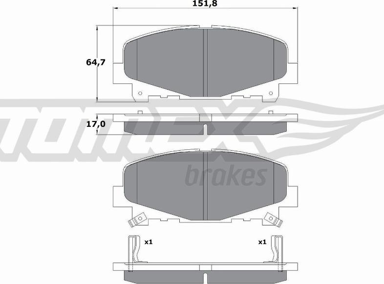 TOMEX brakes TX 17-52 - Гальмівні колодки, дискові гальма autocars.com.ua