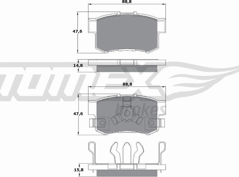TOMEX brakes TX 17-53 - Гальмівні колодки, дискові гальма autocars.com.ua