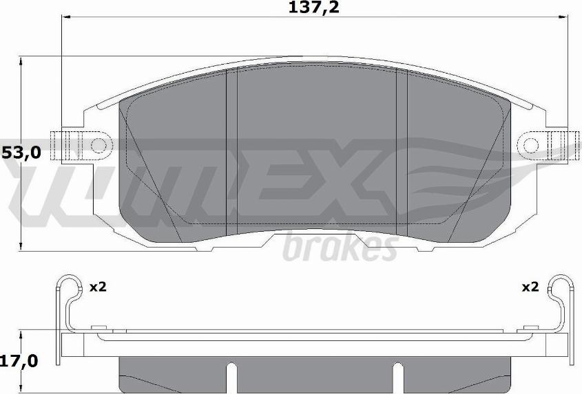 TOMEX brakes TX 17-56 - Гальмівні колодки, дискові гальма autocars.com.ua
