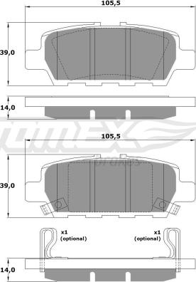 TOMEX brakes TX 17-57 - Гальмівні колодки, дискові гальма autocars.com.ua