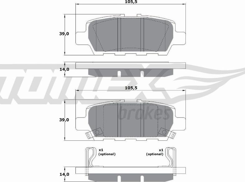 TOMEX brakes TX 17-57 - Гальмівні колодки, дискові гальма autocars.com.ua