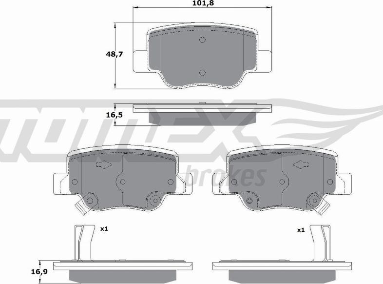 TOMEX brakes TX 17-58 - Гальмівні колодки, дискові гальма autocars.com.ua