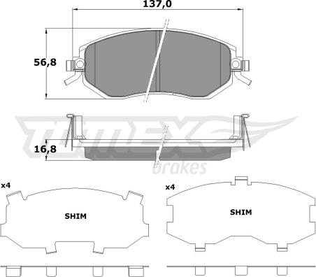 TOMEX brakes TX 17-65 - Гальмівні колодки, дискові гальма autocars.com.ua