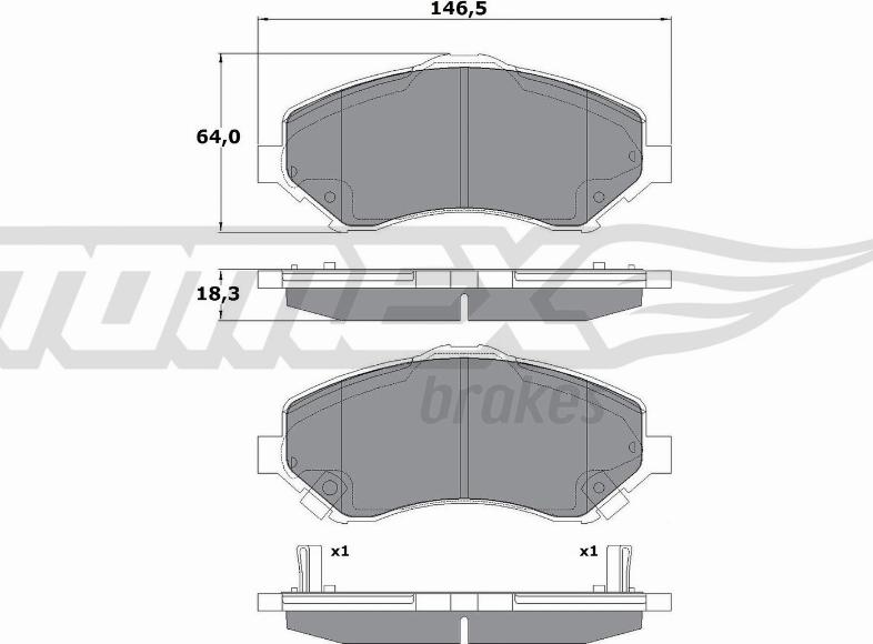 TOMEX brakes TX 17-67 - Гальмівні колодки, дискові гальма autocars.com.ua