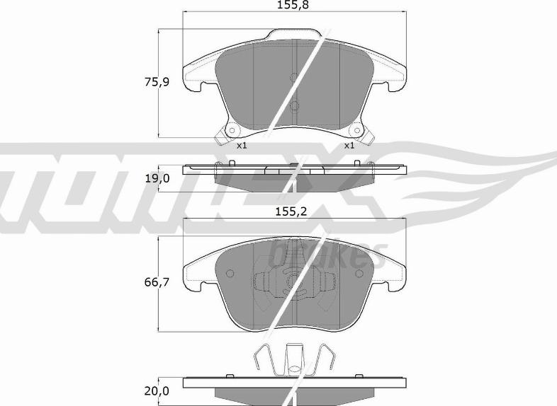 TOMEX brakes TX 17-75 - Гальмівні колодки, дискові гальма autocars.com.ua