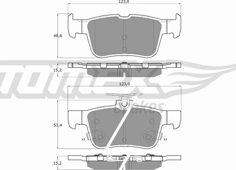 TOMEX brakes TX 17-76 - Гальмівні колодки, дискові гальма autocars.com.ua