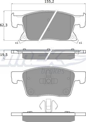 TOMEX brakes TX 17-87 - Гальмівні колодки, дискові гальма autocars.com.ua