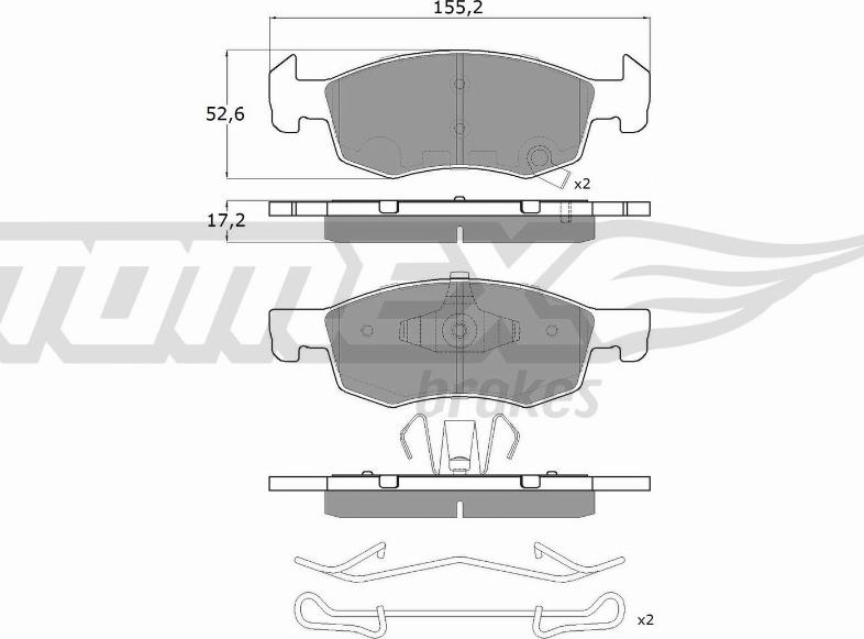 TOMEX brakes TX 17-92 - Гальмівні колодки, дискові гальма autocars.com.ua