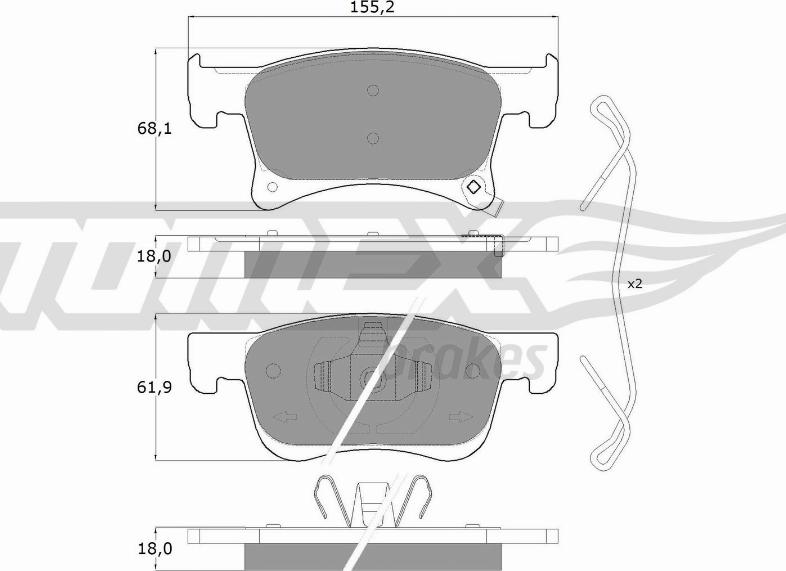 TOMEX brakes TX 17-93 - Гальмівні колодки, дискові гальма autocars.com.ua