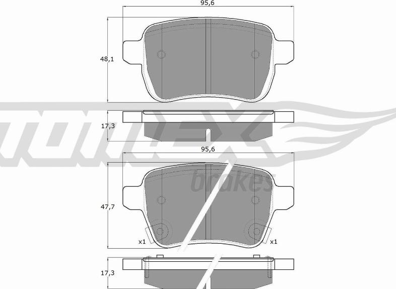 TOMEX brakes TX 17-94 - Гальмівні колодки, дискові гальма autocars.com.ua