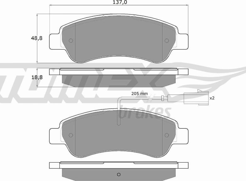 TOMEX brakes TX 18-10 - Гальмівні колодки, дискові гальма autocars.com.ua