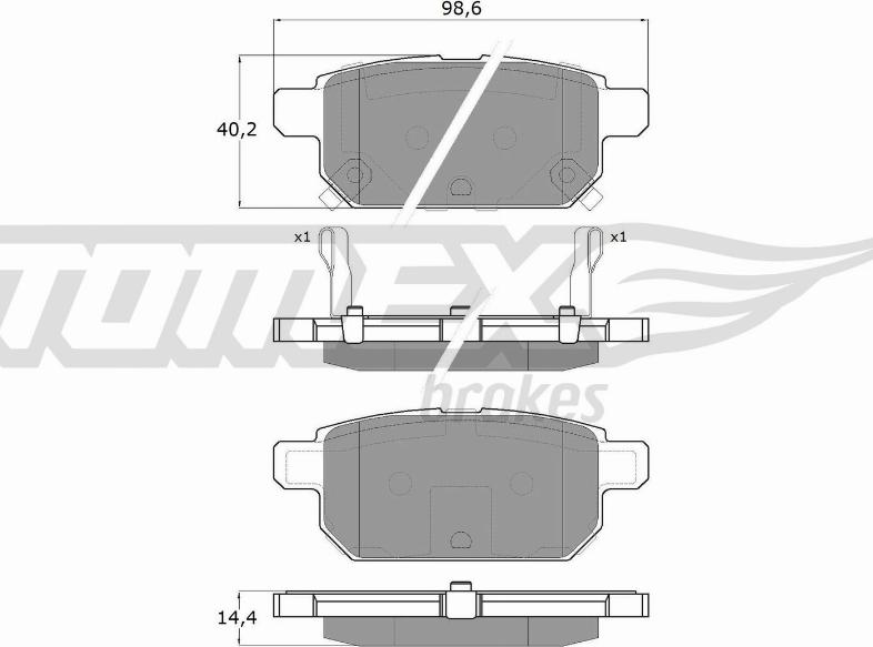 TOMEX brakes TX 18-14 - Гальмівні колодки, дискові гальма autocars.com.ua