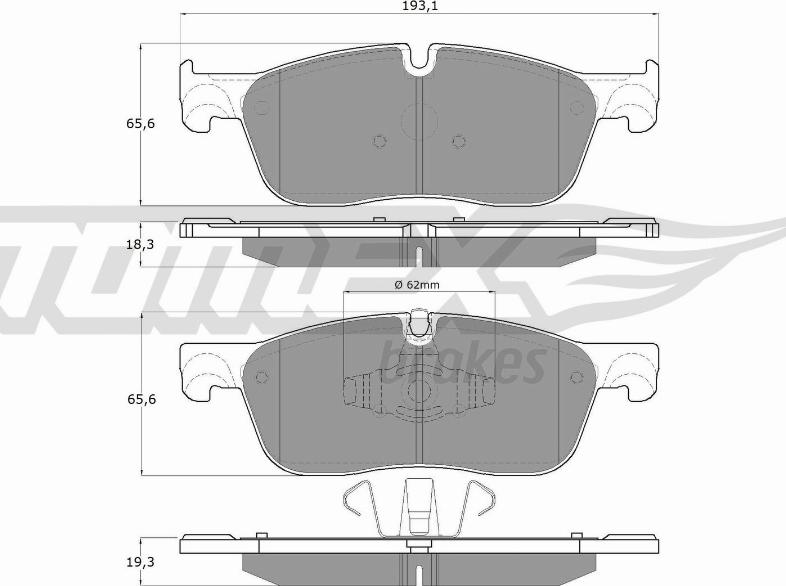 TOMEX brakes TX 18-15 - Гальмівні колодки, дискові гальма autocars.com.ua