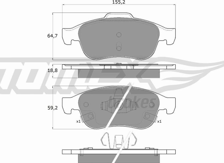 TOMEX brakes TX 18-18 - Гальмівні колодки, дискові гальма autocars.com.ua