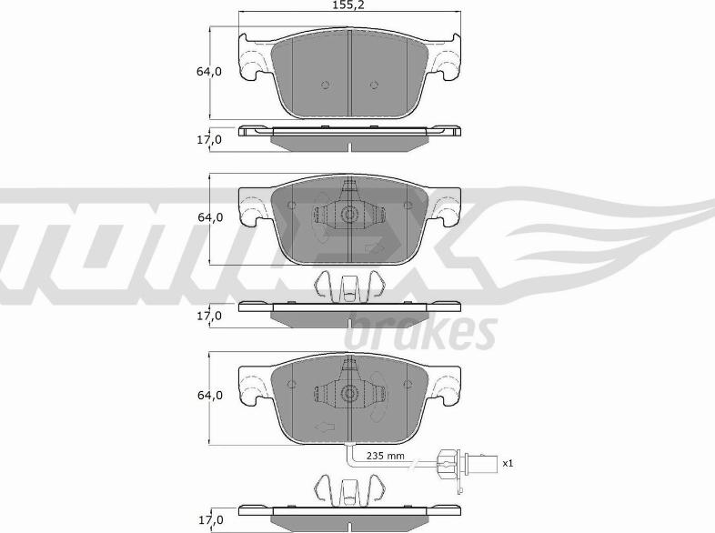 TOMEX brakes TX 18-21 - Гальмівні колодки, дискові гальма autocars.com.ua