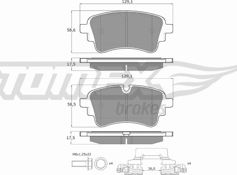 TOMEX brakes TX 18-231 - Тормозные колодки, дисковые, комплект autodnr.net