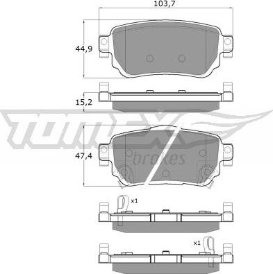 TOMEX brakes TX 18-27 - Гальмівні колодки, дискові гальма autocars.com.ua