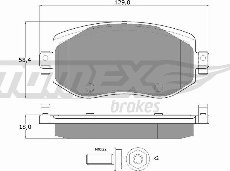 TOMEX brakes TX 18-33 - Гальмівні колодки, дискові гальма autocars.com.ua