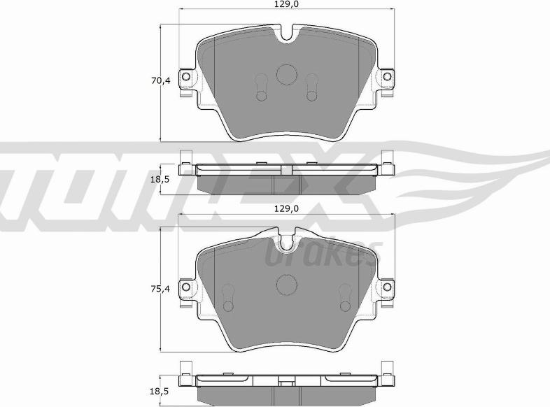 TOMEX brakes TX 18-43 - Гальмівні колодки, дискові гальма autocars.com.ua