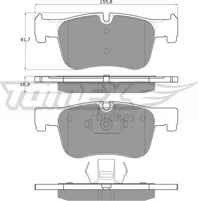 TOMEX brakes TX 18-45 - Гальмівні колодки, дискові гальма autocars.com.ua