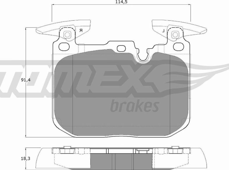 TOMEX brakes TX 18-49 - Гальмівні колодки, дискові гальма autocars.com.ua
