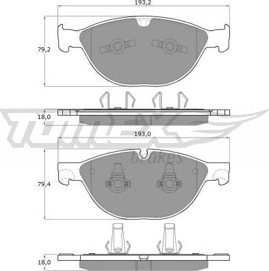 TOMEX brakes TX 18-55 - Гальмівні колодки, дискові гальма autocars.com.ua