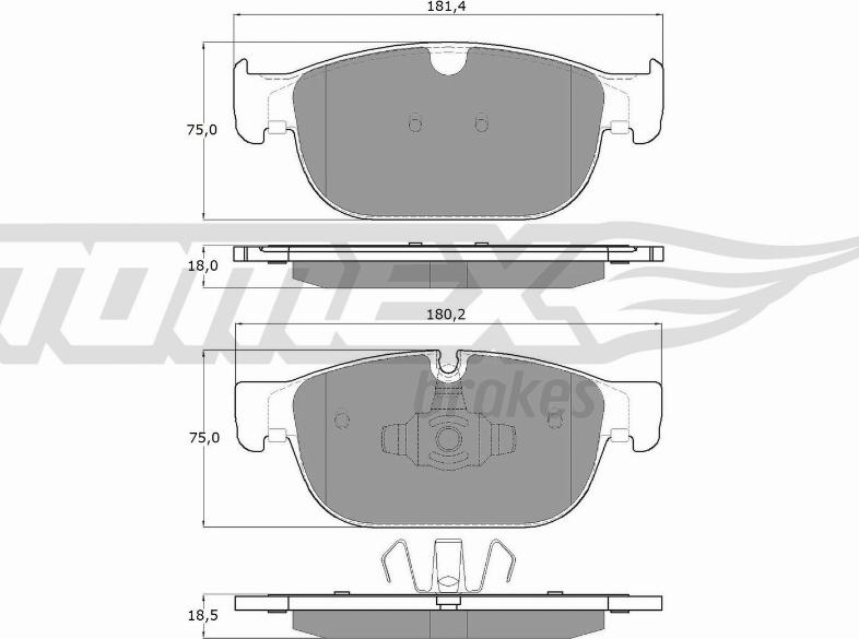 TOMEX brakes TX 18-57 - Гальмівні колодки, дискові гальма autocars.com.ua