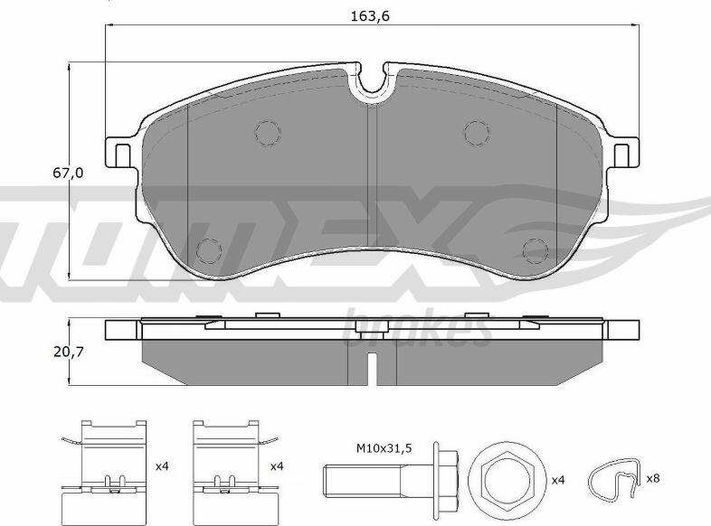 TOMEX brakes TX 18-58 - Гальмівні колодки, дискові гальма autocars.com.ua