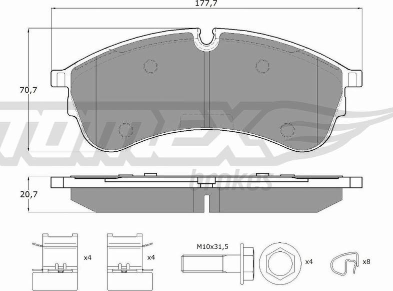 TOMEX brakes TX 18-59 - Гальмівні колодки, дискові гальма autocars.com.ua