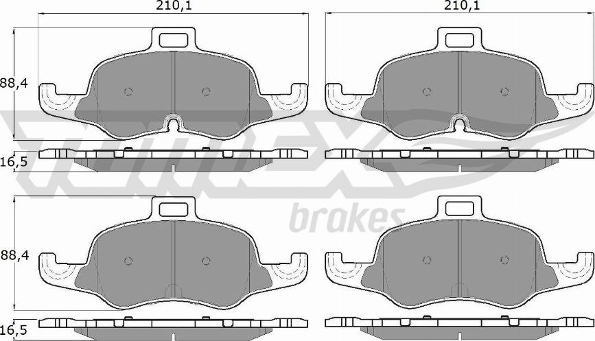 TOMEX brakes TX 18-61 - Тормозные колодки, дисковые, комплект autodnr.net