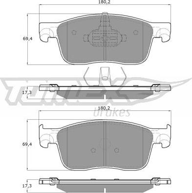 TOMEX brakes TX 18-63 - Гальмівні колодки, дискові гальма autocars.com.ua