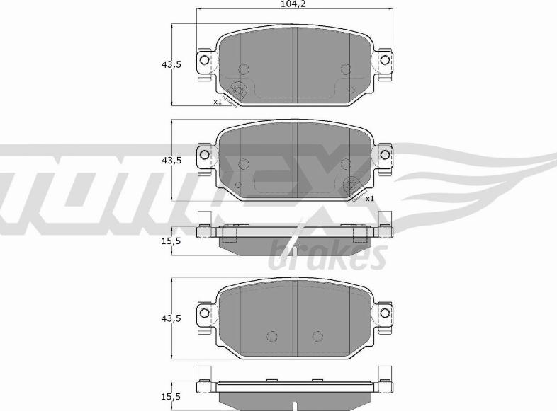 TOMEX brakes TX 18-69 - Тормозные колодки, дисковые, комплект autodnr.net