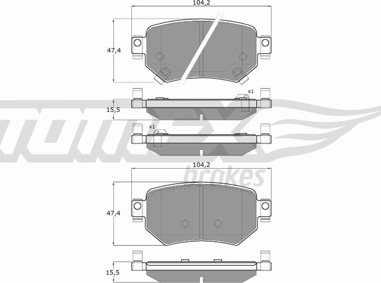 TOMEX brakes TX 18-70 - Гальмівні колодки, дискові гальма autocars.com.ua