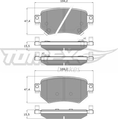 TOMEX brakes TX 18-70 - Гальмівні колодки, дискові гальма autocars.com.ua