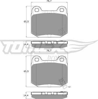 TOMEX brakes TX 18-72 - Гальмівні колодки, дискові гальма autocars.com.ua