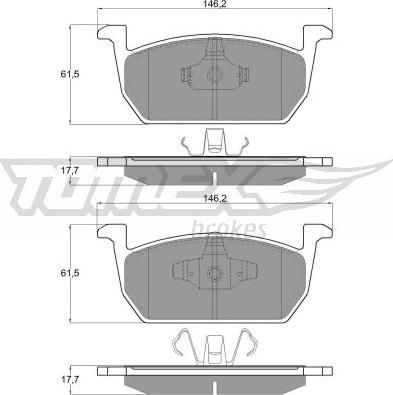 TOMEX brakes TX 18-73 - Тормозные колодки, дисковые, комплект autodnr.net