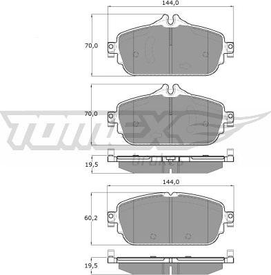 TOMEX brakes TX 18-74 - Гальмівні колодки, дискові гальма autocars.com.ua