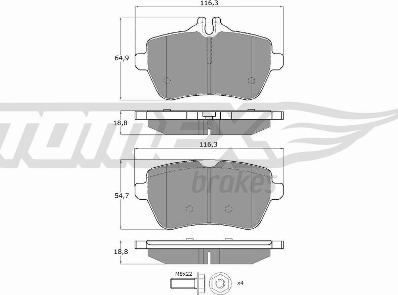 TOMEX brakes TX 18-78 - Гальмівні колодки, дискові гальма autocars.com.ua